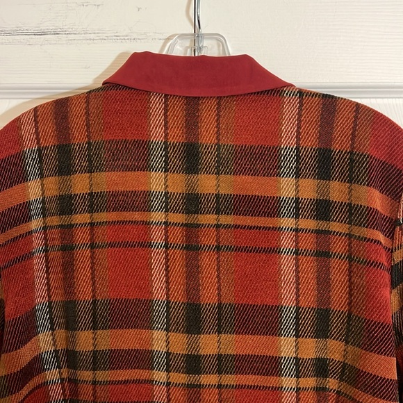 VTG Miss Dorby Women’s Petite Size 16P Flannel Style Orange Red Plaid Blazer G1 - Picture 6 of 9